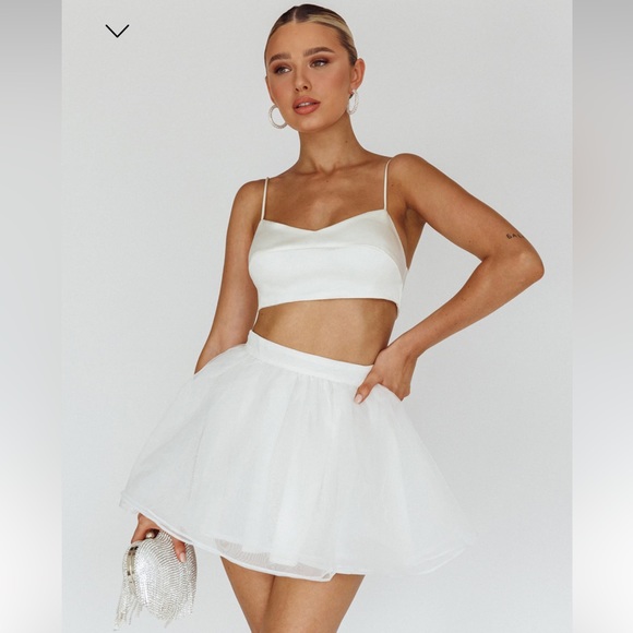 Karrie Layered Ballet Mini Skirt White, L - Picture 2 of 8